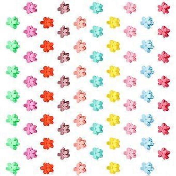 100 stk. Blomster Hårklemmer Baby Piger Små Hårkløer Candy Farve Hårgreb