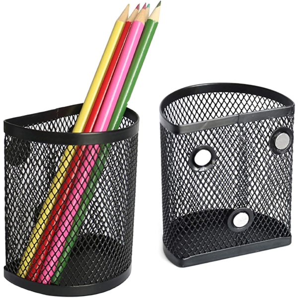 Magnetisk Blyantsholder - Skab Tilbehør, 2 Pak, Sort Magnetisk