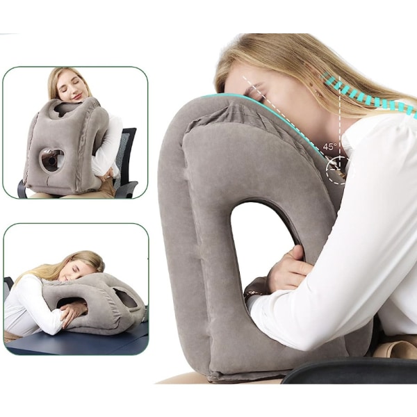 Inflatable Travel Pillow for Airplane, Neck Air Pillow for Sleepi