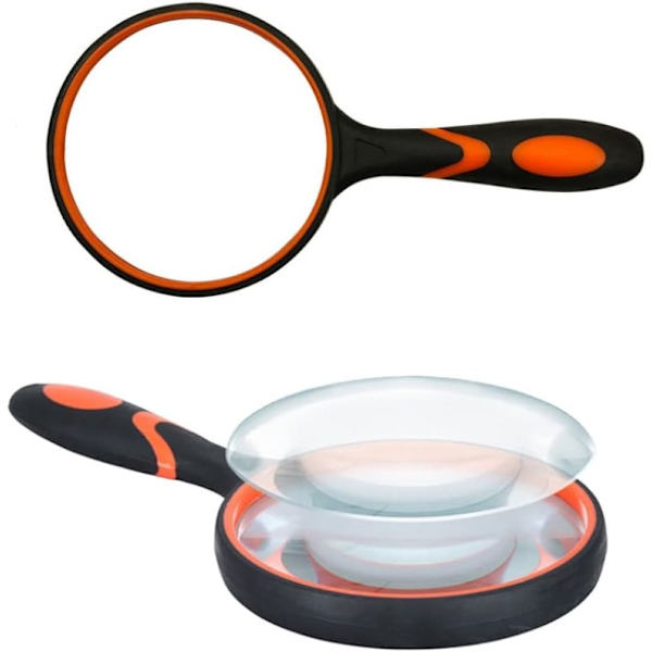 Sort Orange - Forstørrelsesglas, Læseforstørrelsesglas, 20x Forstørrelse