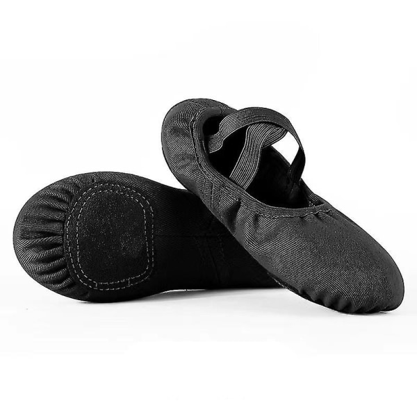 Balettskor för flickor, gymnastikskor för barn, ballerinaskor, dansskor, sneakers för barn, 39, svart