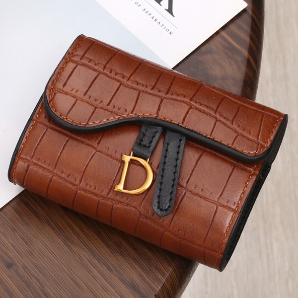 Brown, women's leather wallet, fashionable luxury brand small wal