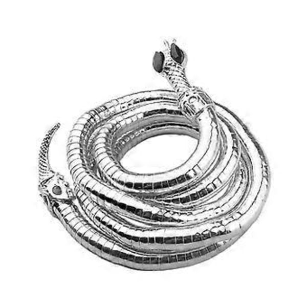 Trendigt Böjbart Ormhalsband Armband Flexibelt Mångsidigt Partyhalsband Smycke Flerlagers Metall Ormhalsband Silver snake 1