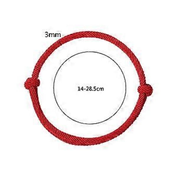 2 stk. Kabbalah Rød Snor Rødt Reb Tilbehør Håndlavede Simple Matchende Armbånd Lykkebringende Kabbalah Justerbart Armbånd