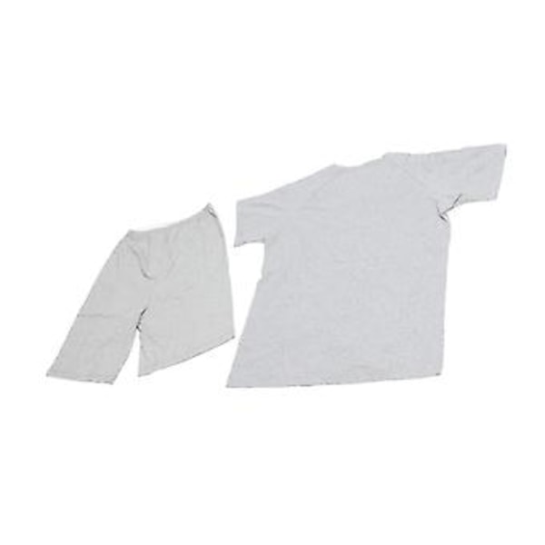 Avrivningsbar Skjorta Byxor Set Kortärmad Universal Unisex Delad Tryckknapp Topp Byxor för Postoperativ Infusion (L) L