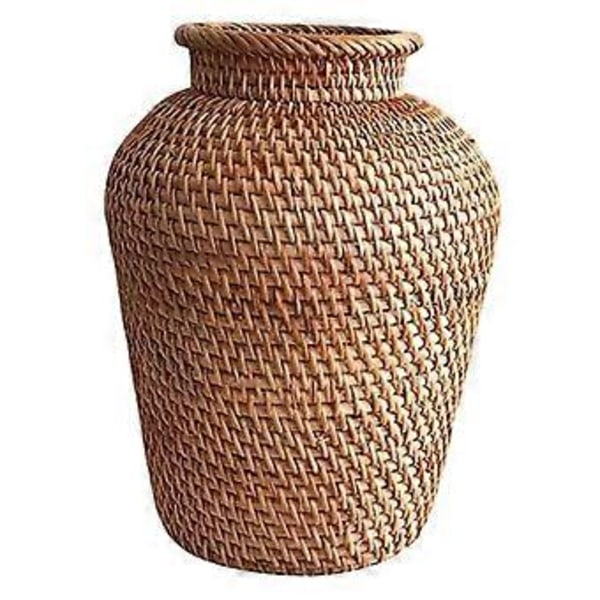 Retro Rattan Blomkruka Buketthållare Dekorativ Korg s()
