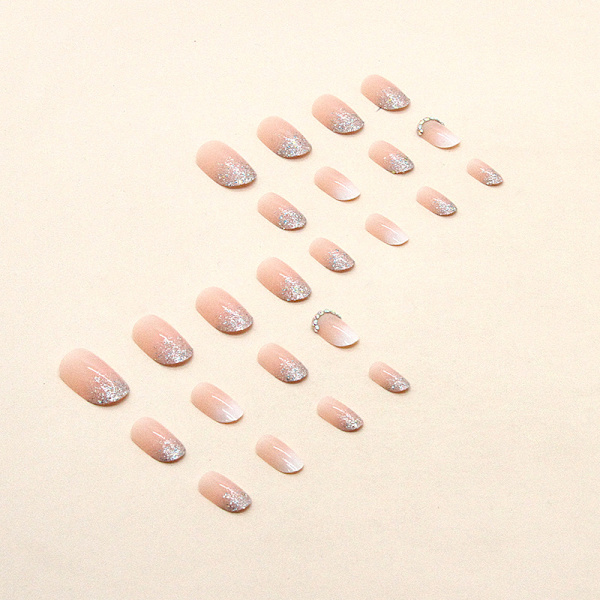 Falske Negle Gradient Glitter Diamanter Bærbare Negle