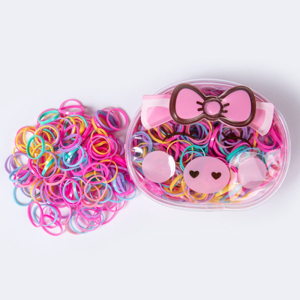 600 stykker flerfarvet hårslips elastiske gummibånd til babypige