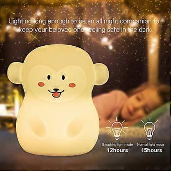 Color Veilleuse Enfant, Toucher Lumire LED Nattlampa, 9 Färger USB Uppladdningsbar Känslig Lampa, Silikonlampa, Sänglampa, Ambiance lgr