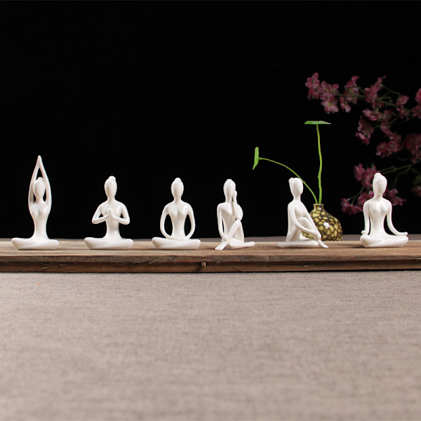 Zen Skulptur Figur Yoga Tänkare Staty Trädgårds Prydnad Hem C