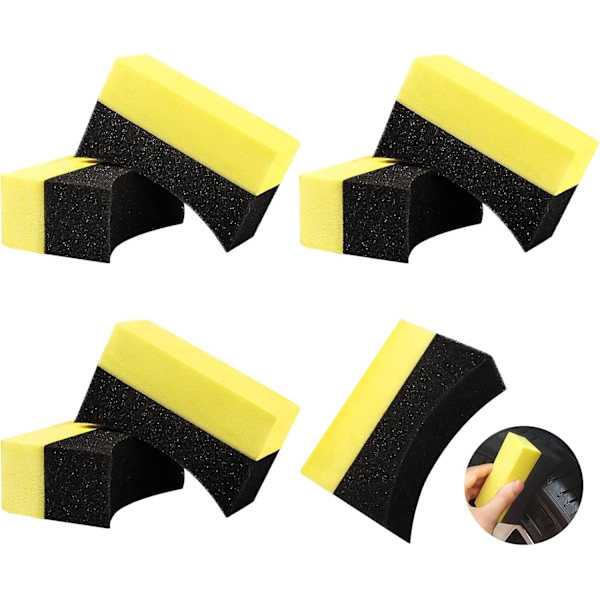 Car Cleaning Sponge 7 Pcs Curved Car Tire Washing Sponge Car Edge