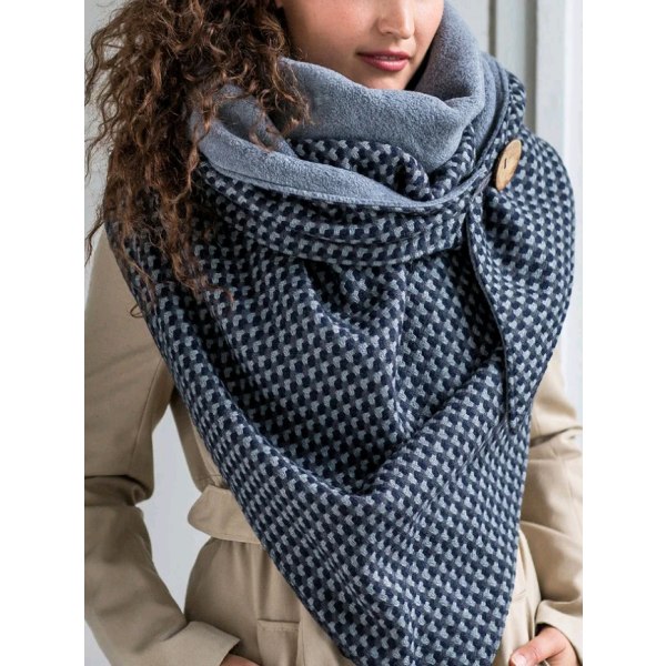 Göm Blå Mode Män Kvinnor Bomull Triangel Scarf med Retro Rumpa