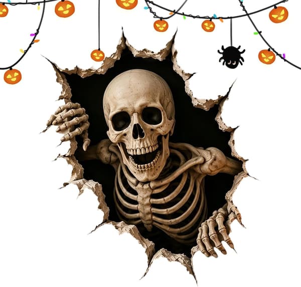 Halloween Spooky-Themed Wall Decals for Home Decor, Halloween 3D Wall Decals - B