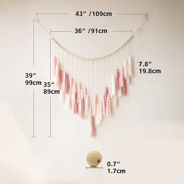Muu koristeellinen seinäkoriste tapetti pompom helmi punottu woo