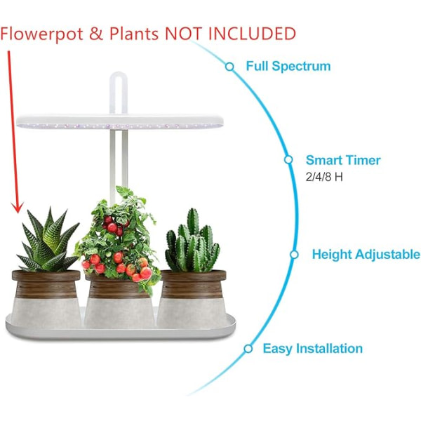 Light LED Plant Valaisin sisäkasveille, uuden sukupolven työpöytä Gro