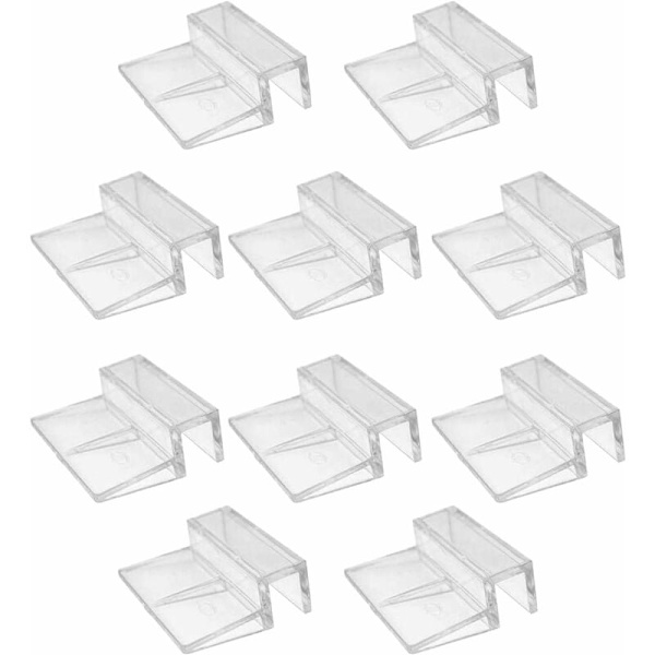 Plastclips för akvarielucka, 10 mm klara glas skyddsklips