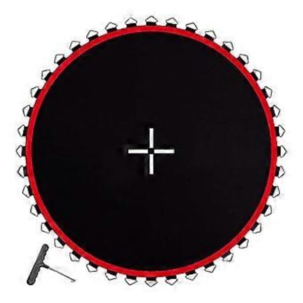 Trampolin Udskiftningsmåtte Trampolin Springdug, Udstyr Rund Udendørs Premium Dele med Metaløjer Springpude (Rød 36 Spænder) Red 36 Buckle