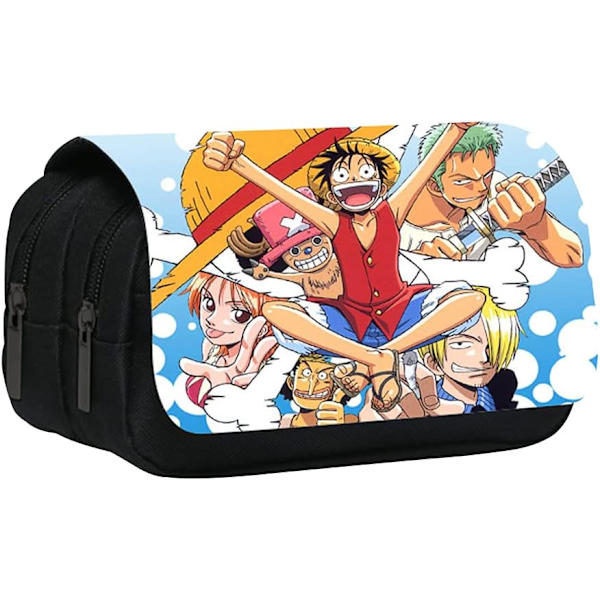 One Piece -kynäkotelo, sarjakuvakynäkotelo, kaksinkertainen vetoketju