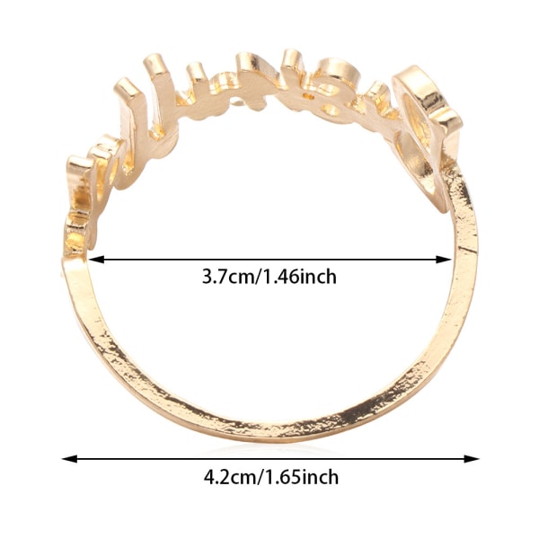 6 st Bismillah guld servettringar i metall med bokstäver