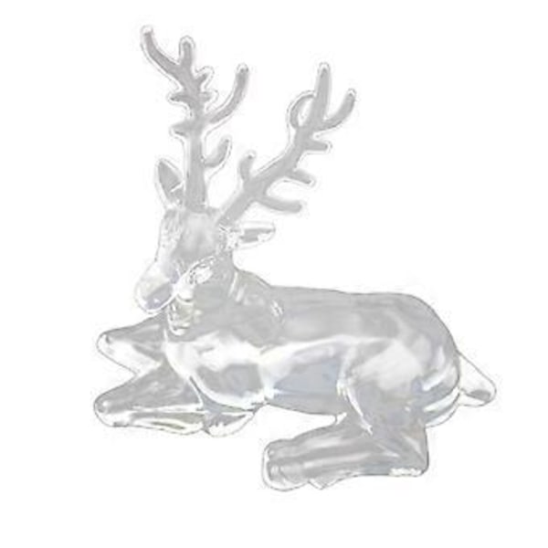 Jul Ren Staty Klar Akryl Älg Figurin Dekorativa Samlingar Bordsdekoration Ren Skulptur för Hylla Kontor (Liggande Ren) Lying Deer