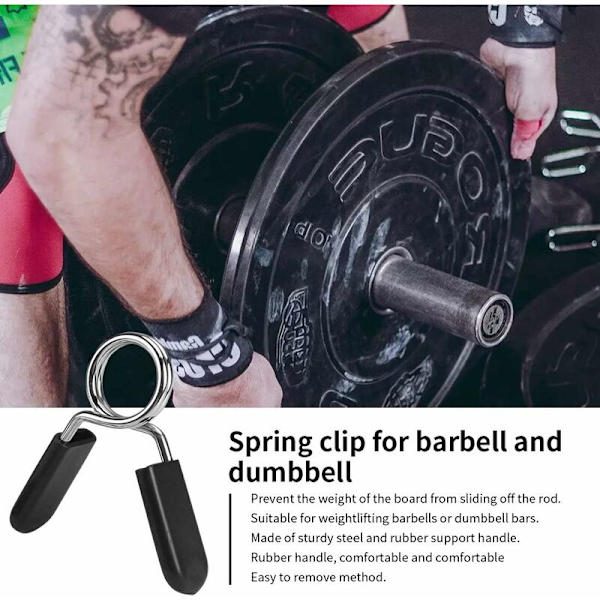2,5 cm hantelclips, 2 stk styrketreningsclips, fjærclips