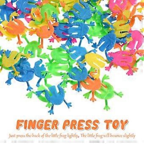 100 stk. Mini Hoppende Finger Tryk Hoppelegetøj til Børn Fantastiske Festartikler Pige Drenge Fødselsdagsgaver (Tilfældig Farve og Stil)