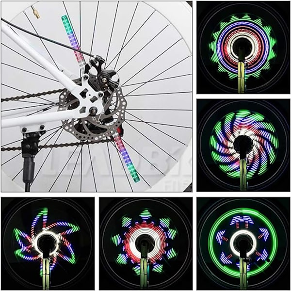 LED Sykkelhjul, 64 LEDer 30 Ulike Bilder Vanntette Sykkelhjul