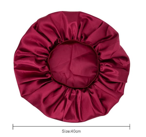 Stor Satin Silke Bonnet Sovhatt – (svart) Lyxigt Tyg, Prem