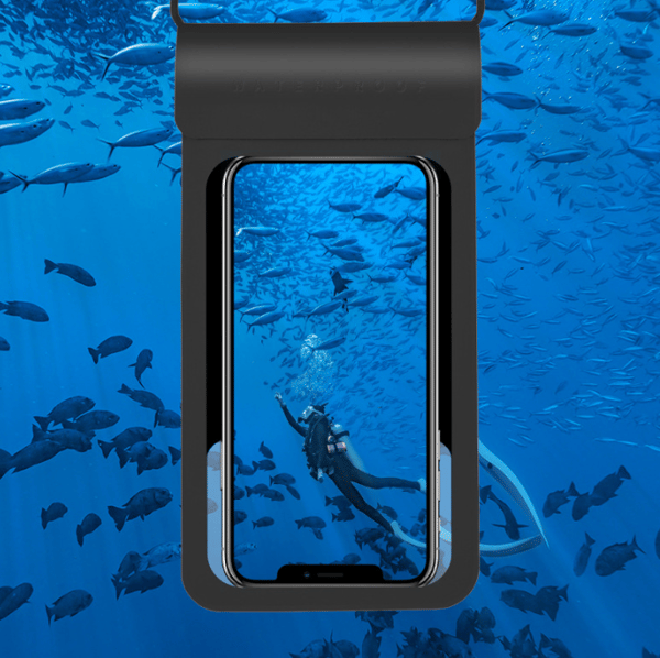 Extra stor 11,3 ×× 24 cm svart, sommar vattentät mobiltelefon ba