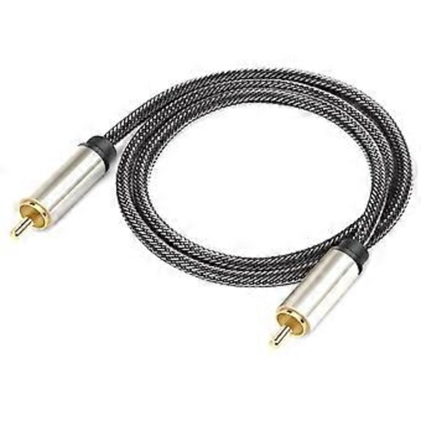 Digitalt koaksialt lydkabel RCA han til RCA han subwooferkabel nylonfletning RCA videokabel til subwoofer, hjemmebiograf <=0.5m