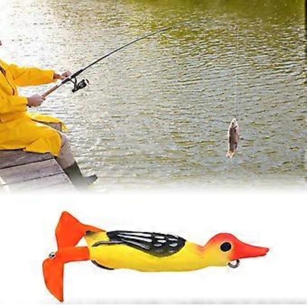Ankfiskedrag Fiskekrokar Tillbehör Swimbait Utrustning Flipper Trollingdrag Fiskedrag för Bass Gös Rödfisk (Gul) Yellow