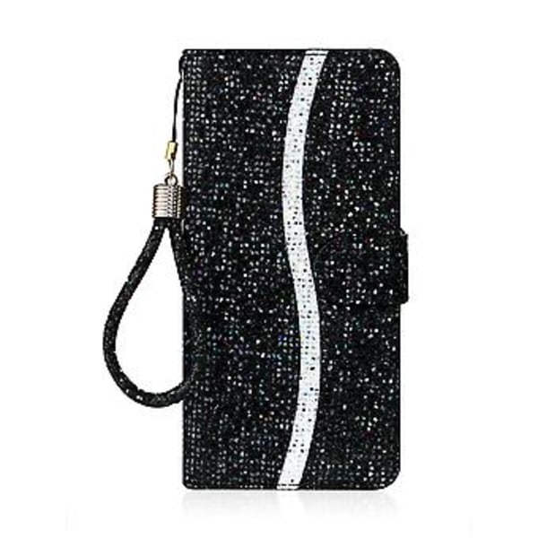 Glitter Powder -nahkakotelo iPhone 13 Pro Maxille Black