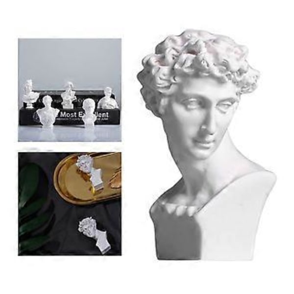 6 cm Klassisk Grekisk Huvudbyst Staty Skulptur Figurin Heminredning Staty (David) David