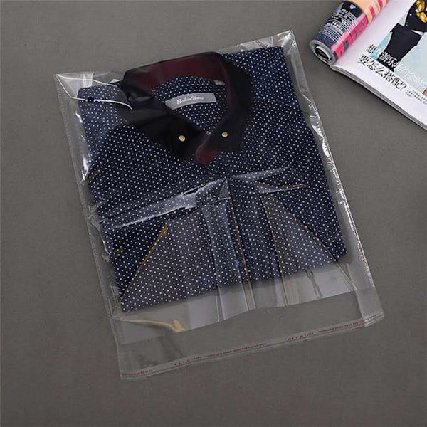 25*35 cm Genomskinlig Klädkasse Självtätande Vändbar Skydd för T-shirts,
