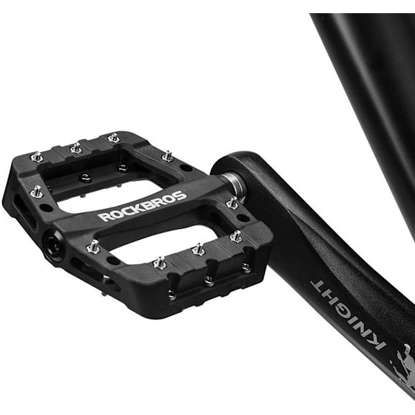 MTB BMX cykelpedaler, par med 9/16 nylon brede flade pedaler til landevejscykler