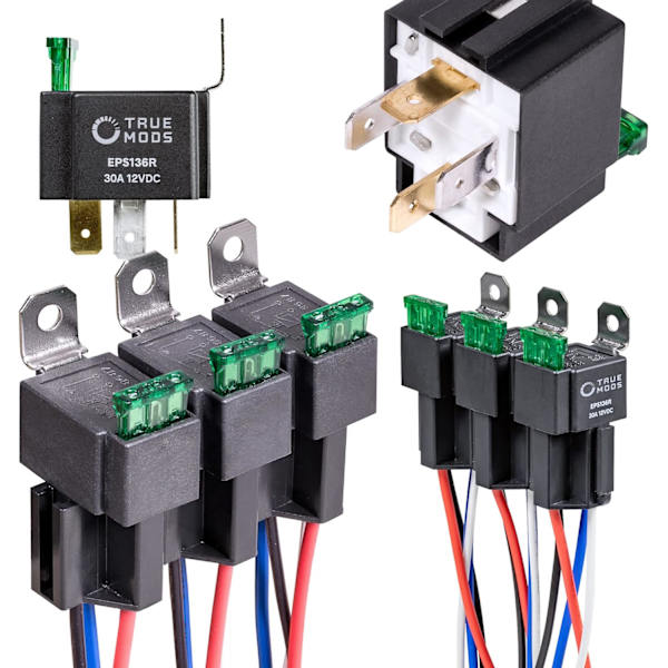 6-pack 4-polig 12V Bosch-stil säkringsskyddad reläuppsättning [Interlockin
