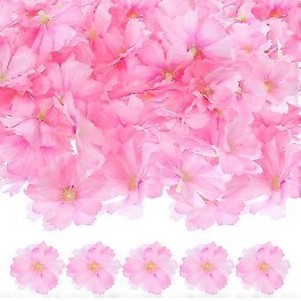 100 stk. DIY Blommeblomst Blomsterhoved Hårnål Fremstillingsmateriale Blomsterpynt Pink