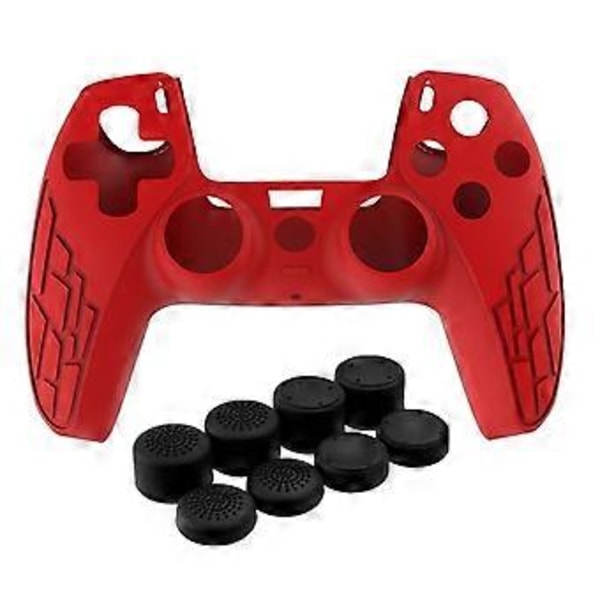 PS5-ohjaimen silikonisuojus, pehmeä liukumaton kumikotelo ja 8 kpl 02 with Buttons