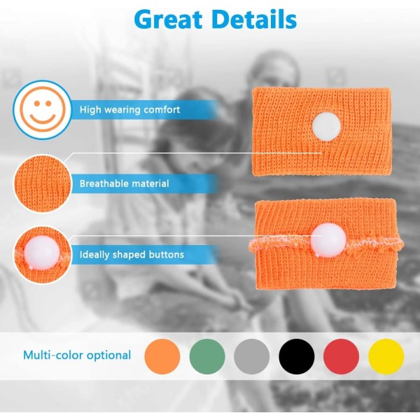 Motion Sickness Wristbands, 6 par naturlige sygdomsbånd til K