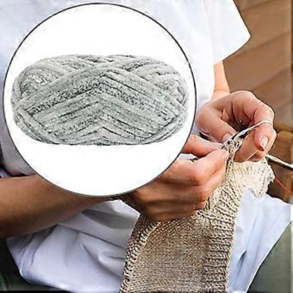 Kraftig Garn Håndstrikket Garn Jumbo Rørformet Garn Vægt Garn Super Tykt Kæmpe Uldgarn til Huer Halstørklæder Tæppefremstilling Sweater Håndværk Grå Gray