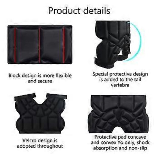 Barn Svanskota Stötdämpande Trosor Höft EVA 3D Vadderade Shorts Skyddsutrustning Tonåringar Svanskotsskydd Höftvadderade Shorts Crush Guard M M