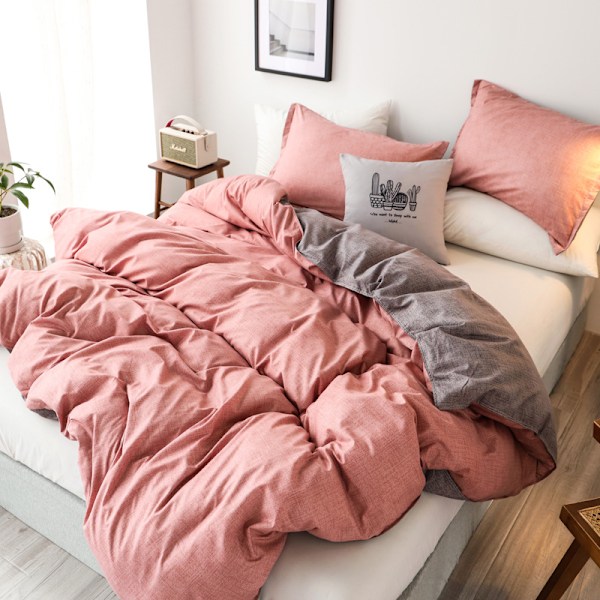 Dynetæppe pudebetræk - støvet rosa（260*230cm）