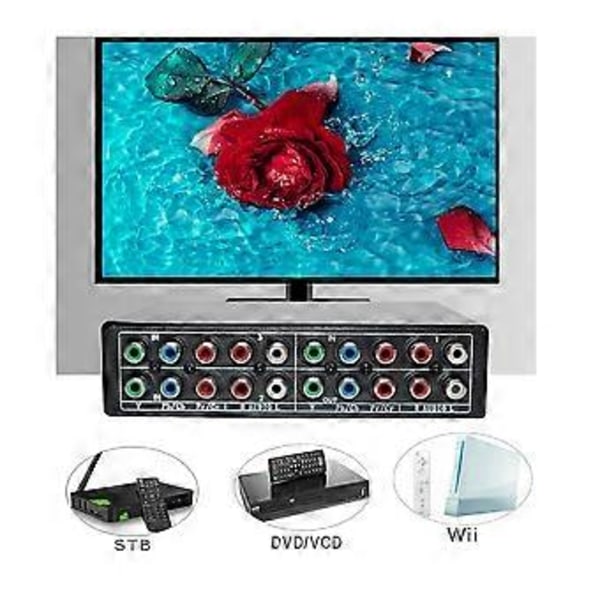 RGB Komponent Switch Selector 5 RCA 3-vägs YPBPR Kabel Komponent Switch AV Switcher för PS2 Wii Xbox