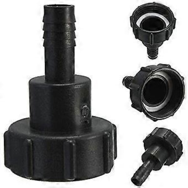 Tankslangeadapter Plast IBC Tankadapter Haveslangeadapter Fittings Værktøj 60mm Gevind Import til 1,5\"(38mm) Tilslut Slange