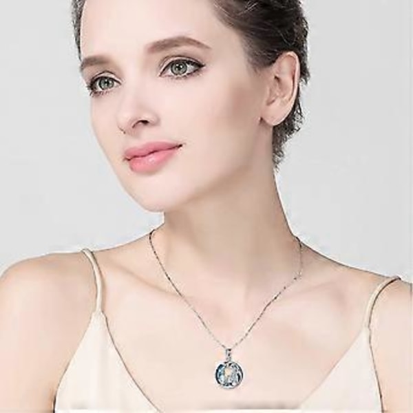 Systers födelsedagspresenter från systrar 925 Sterling Silver Livets Träd 2/3 Systrar Halsband med Kristall Systersmycken Presenter för Kvinnor Flickor Dotter F
