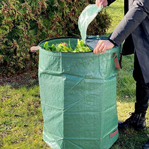 2 st Sac à déchets Jardin Vert Resistant avec Couvercle,Sac à vé
