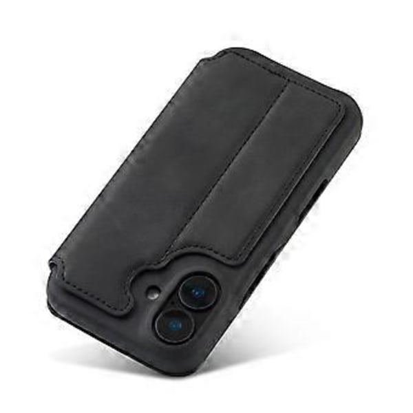 LC.IMEEKE iPhone 16 -kotelo korttipaikalla, jalustalla ja nahkaisella suojakuorella Style B