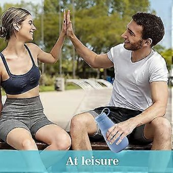 Återanvändbar Miljövänlig Vattenflaska, Luktfri BPA-fri Silikon, Perfekt För Resor Sport Gym, Bred Mun Design, Hållbar Lättvikt, Temperatur