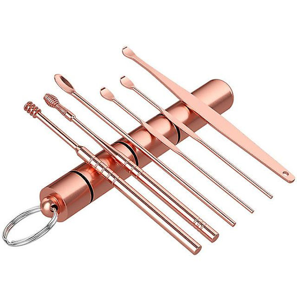 6 st/set Rostfritt stål Spiralpincett Sked Depilatory Cleaner