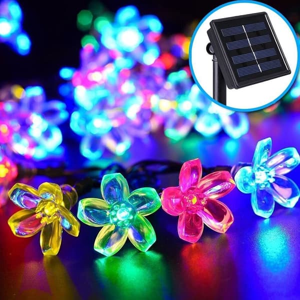 1 Sæt Solcellelampe Lysende Attraktiv ABS Smuk LED Blomster Ga